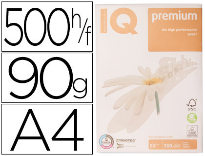 500h papel fotocopiadora IQ premium A4 90g/m²
